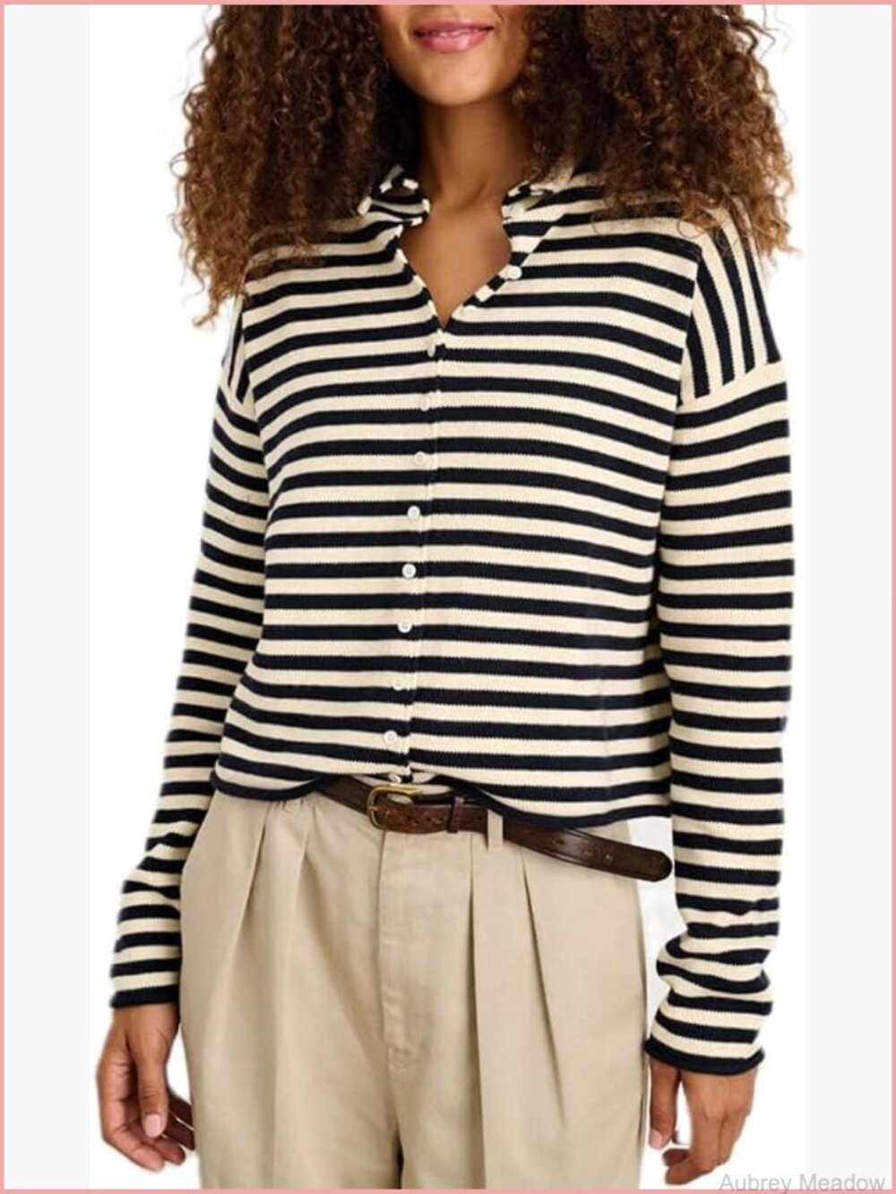 Button Down Sweatshirt Long Sleeve Lapel Collar Knit Cardigan Top